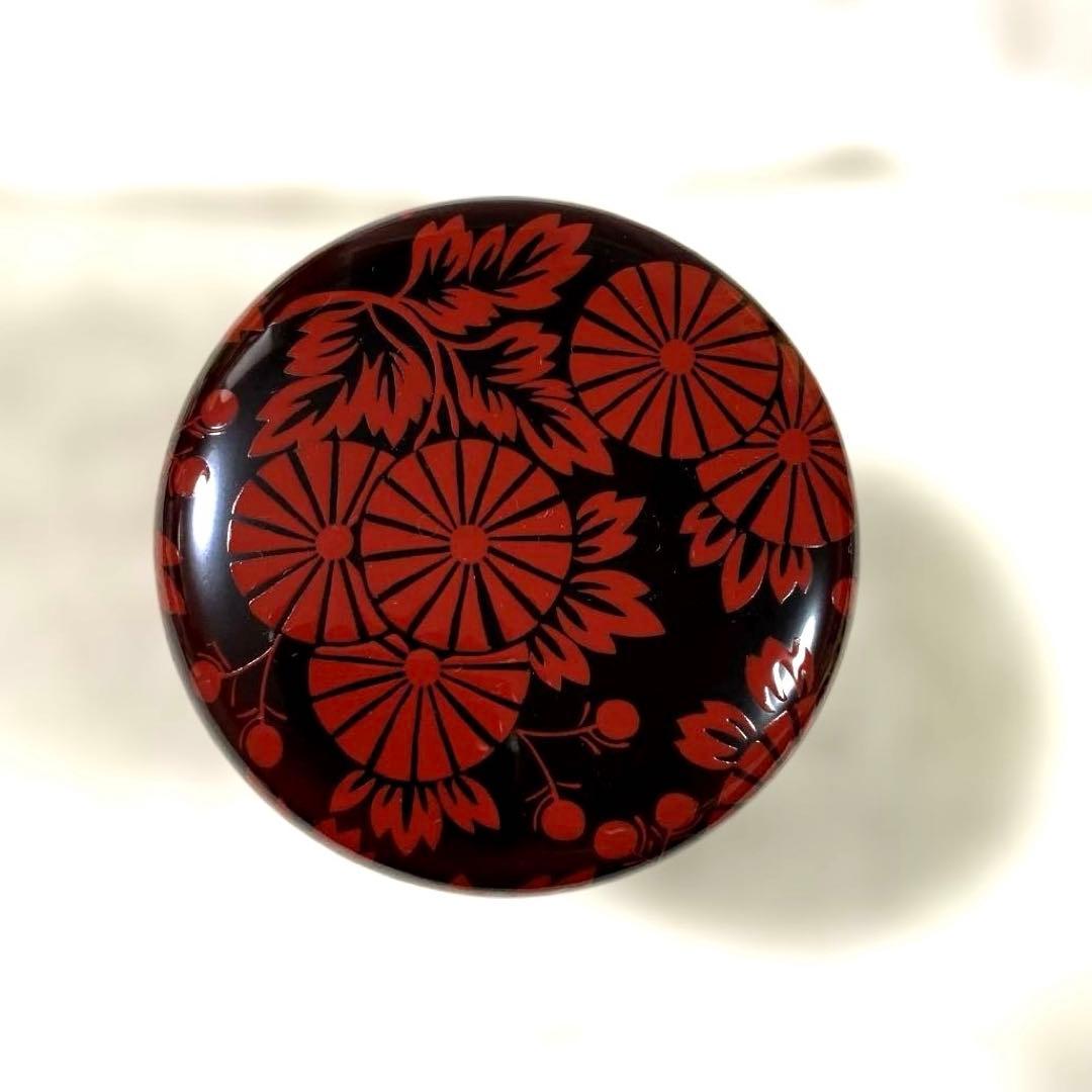 J-48 大棗　清峰銘『鵬雲斎好写 朱菊絵』　蒔絵　漆芸　茶道具　美術品　工芸品