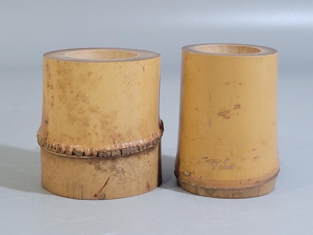 茶道具 竹 蓋置 一対 共箱 煤竹 茶杓 まとめて DT286