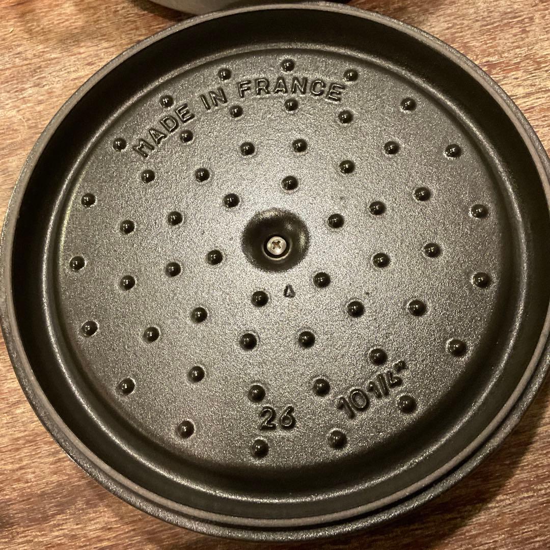 極美品！26cm 浅型 ストウブ ピコ ココットラウンド シャロー グレー