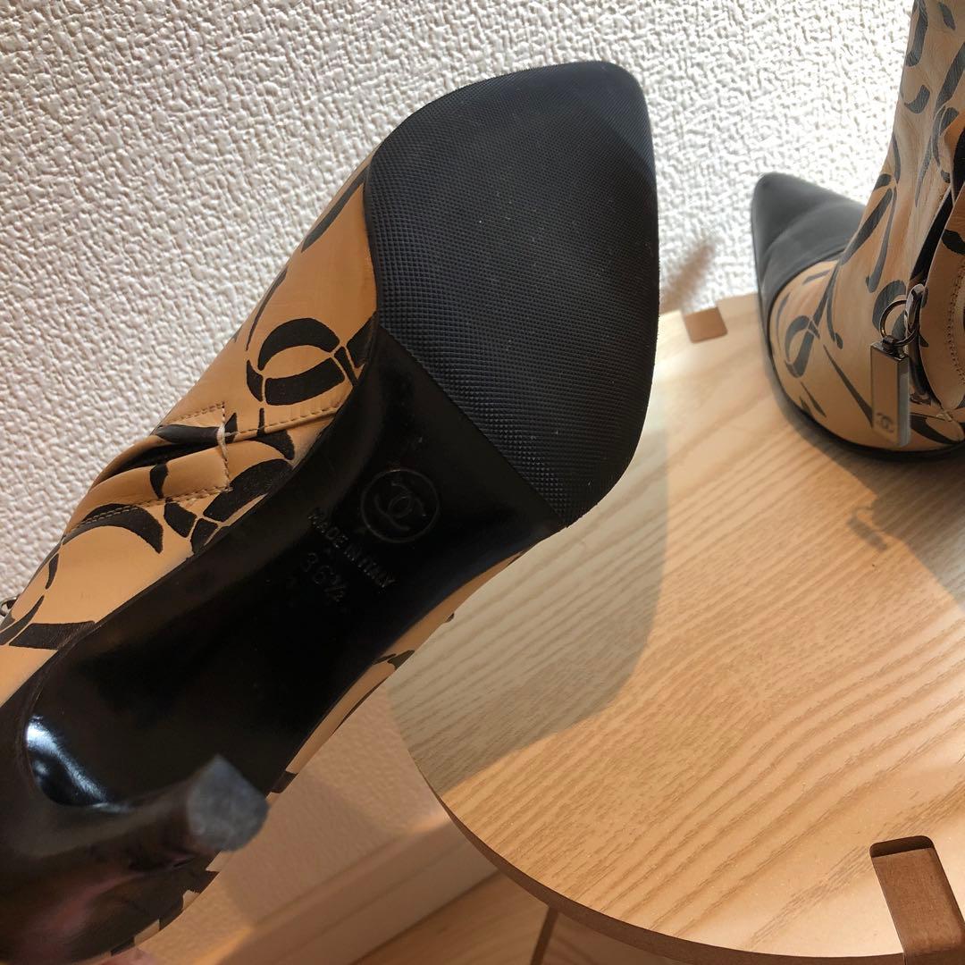 お値下げしました❣️ CHANEL ビンテージ　レザー ブーティ 36.5