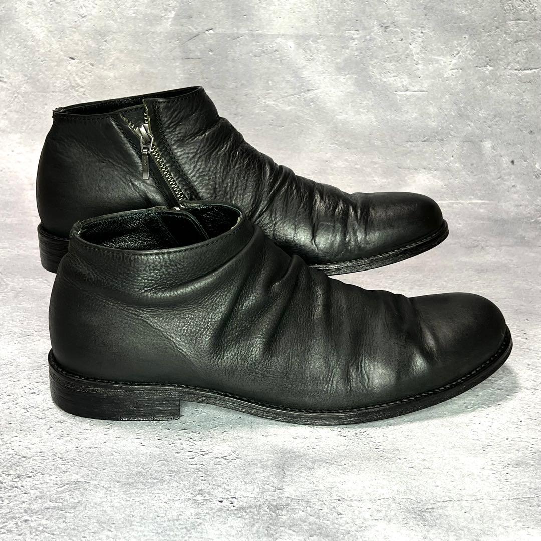 PADRONE サイドジップ チャッカブーツ 41 ブラック ヌバック