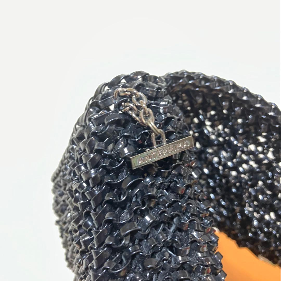 現行　アンテプリマ　ルケット　ミディアム　エナメルブラック　横長　ブラック