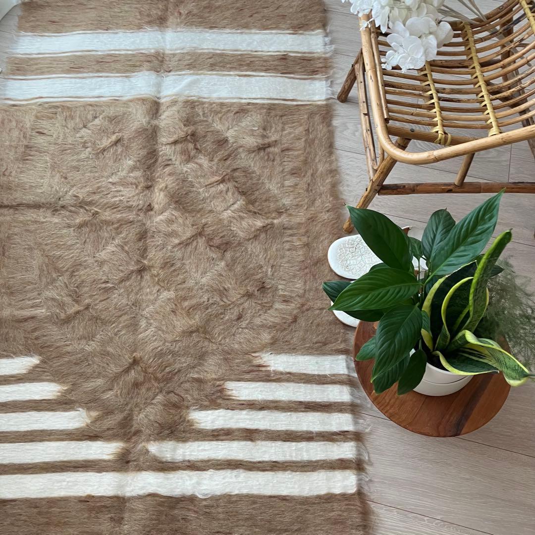 新品wool100％　キャラメル　ミルキー　バッターニエ　トルコヴィンテージラグ