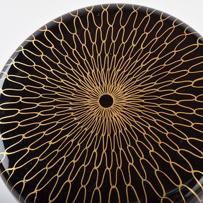 茶道具　蒔絵師　荒井正春作　網目蒔絵　平棗　鵬雲斎極め箱　D　R9204