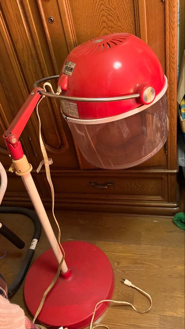 TOSHIBA 赤 サロンドライヤー 昭和レトロ　インテリア