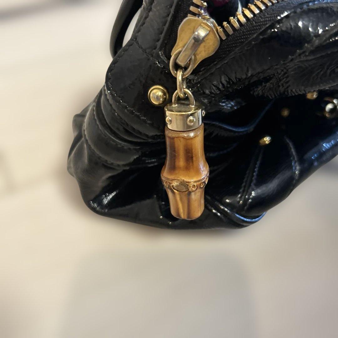 めりーグッチ ホースビット バンブー レザー ハンドバッグ ショルダー