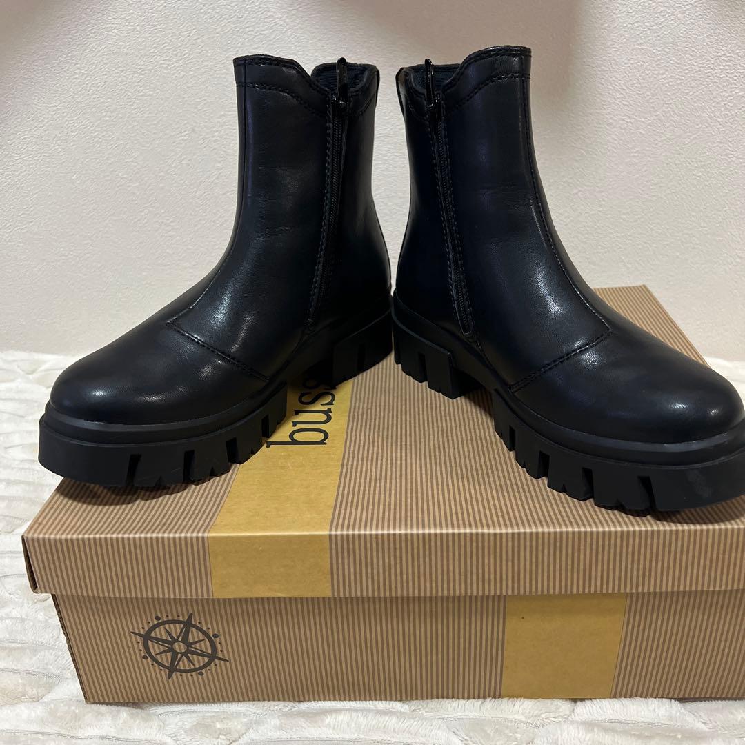☆新品未使用☆bussola 【ブソラ】ブラック サイドゴアブーツ size37