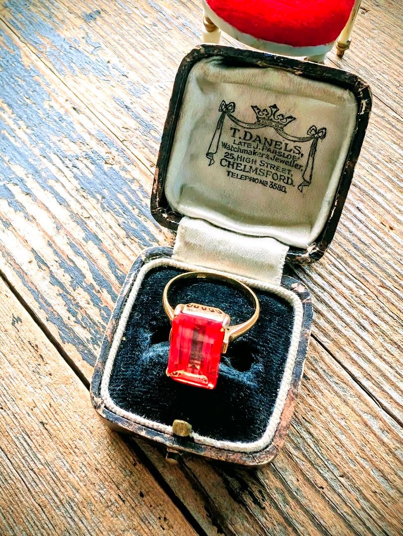 英国アンティーク　リングケース　ヴィクトリアン初期 ✨️ビンテージミニチュア椅子