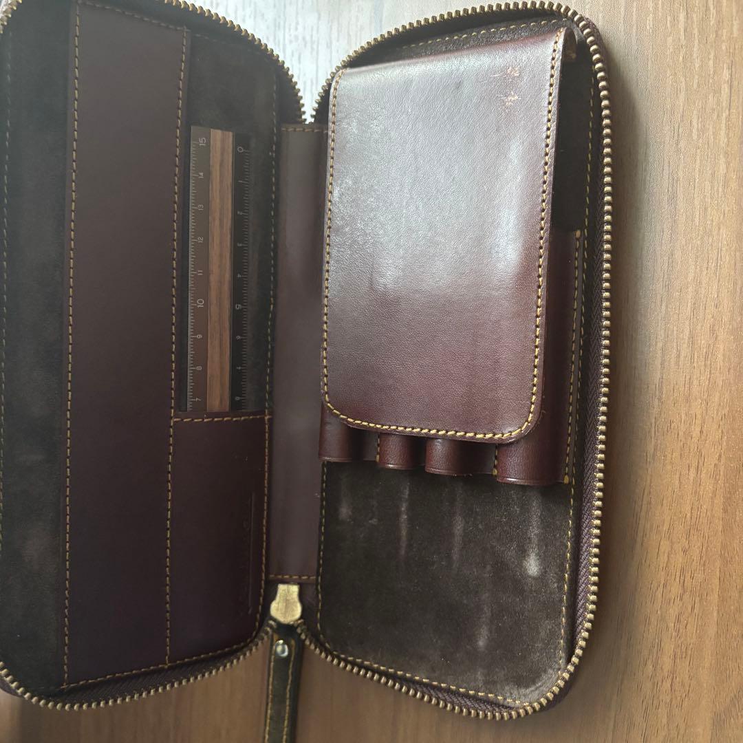 ※最終値下げ バハギア ラウンドジップペンケース プエブロ オリーバ