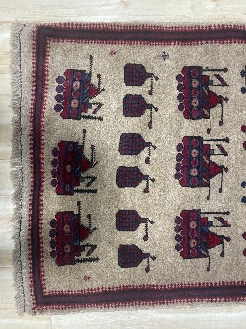 アフガニスタンヴィンテージストーリーラグ war rug 91x144cm