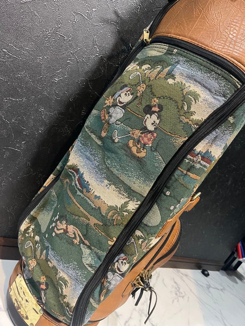 ミッキーマウス柄 ゴルフバッグ・キャディバッグ　レトロ　レザー