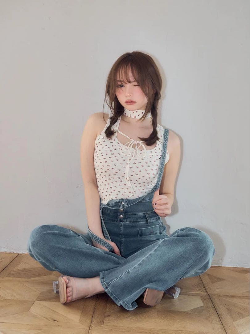 トップス Flower ribbon tops andmary