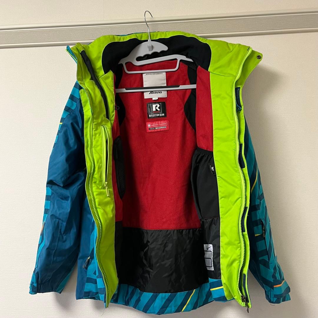 【訳あり】Mizuno スキーウェア 青/ストライプ セットアップ