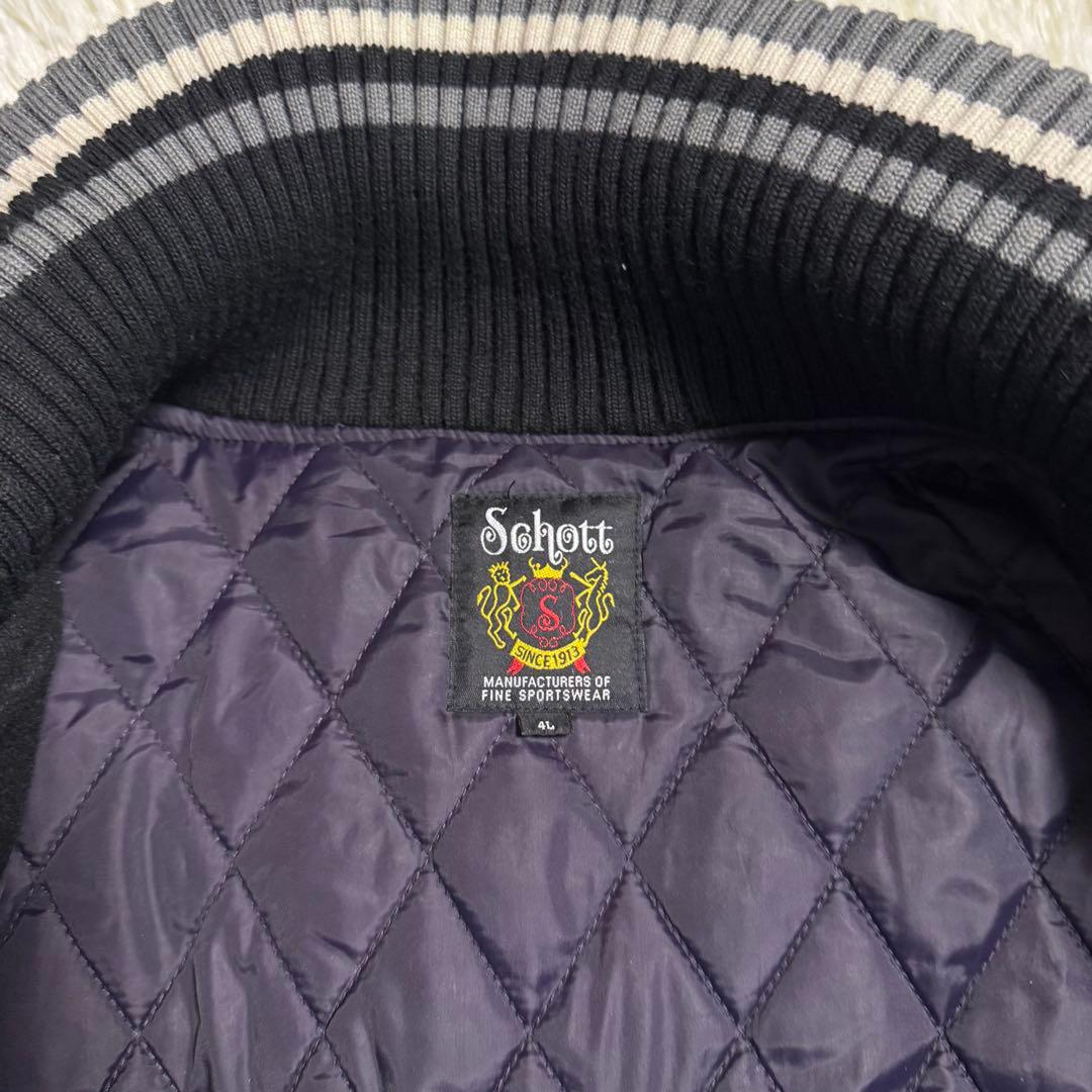 【希少】schott ショット スタジャン ワッペン 4L キルティング 中綿