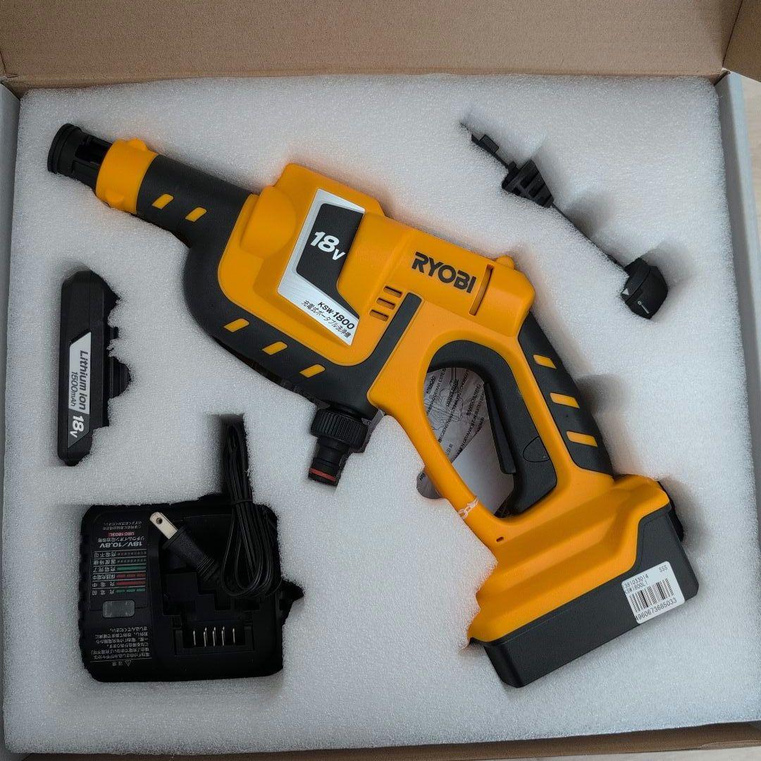 展示品未使用 京セラRYOBI 充電式ポータブル洗浄機 KSW-1800L1