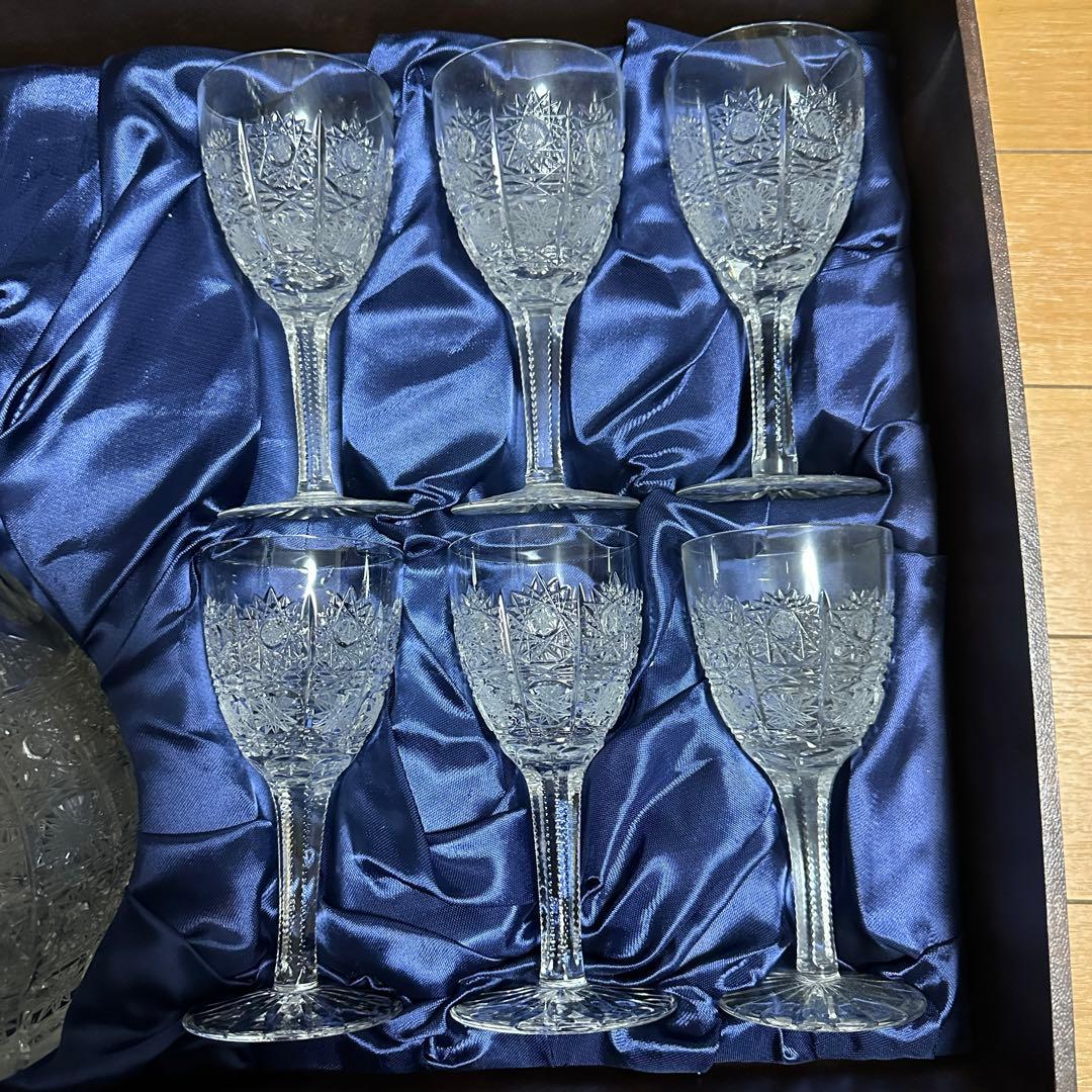 未使用 美品 ボヘミア クリスタル 500PK デキャンタ ワイングラス 6客