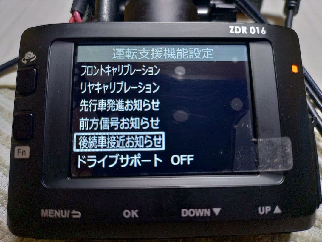 マルトク商会コムテックZDR-016型前後2カメラ完全作動確認フルセット