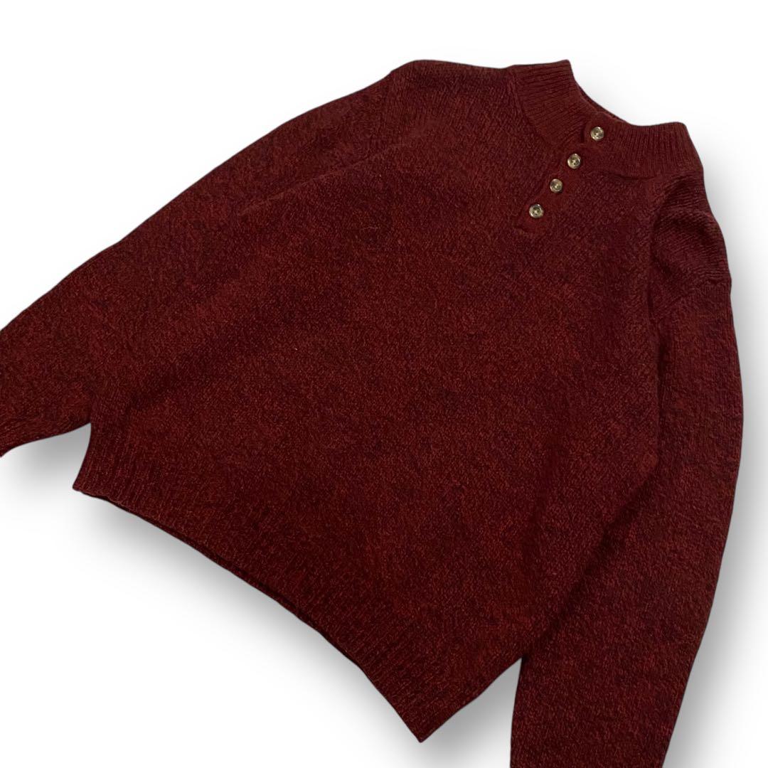 00s L.L.BEAN エルエルビーン　ウールヘンリーネックニットセーター