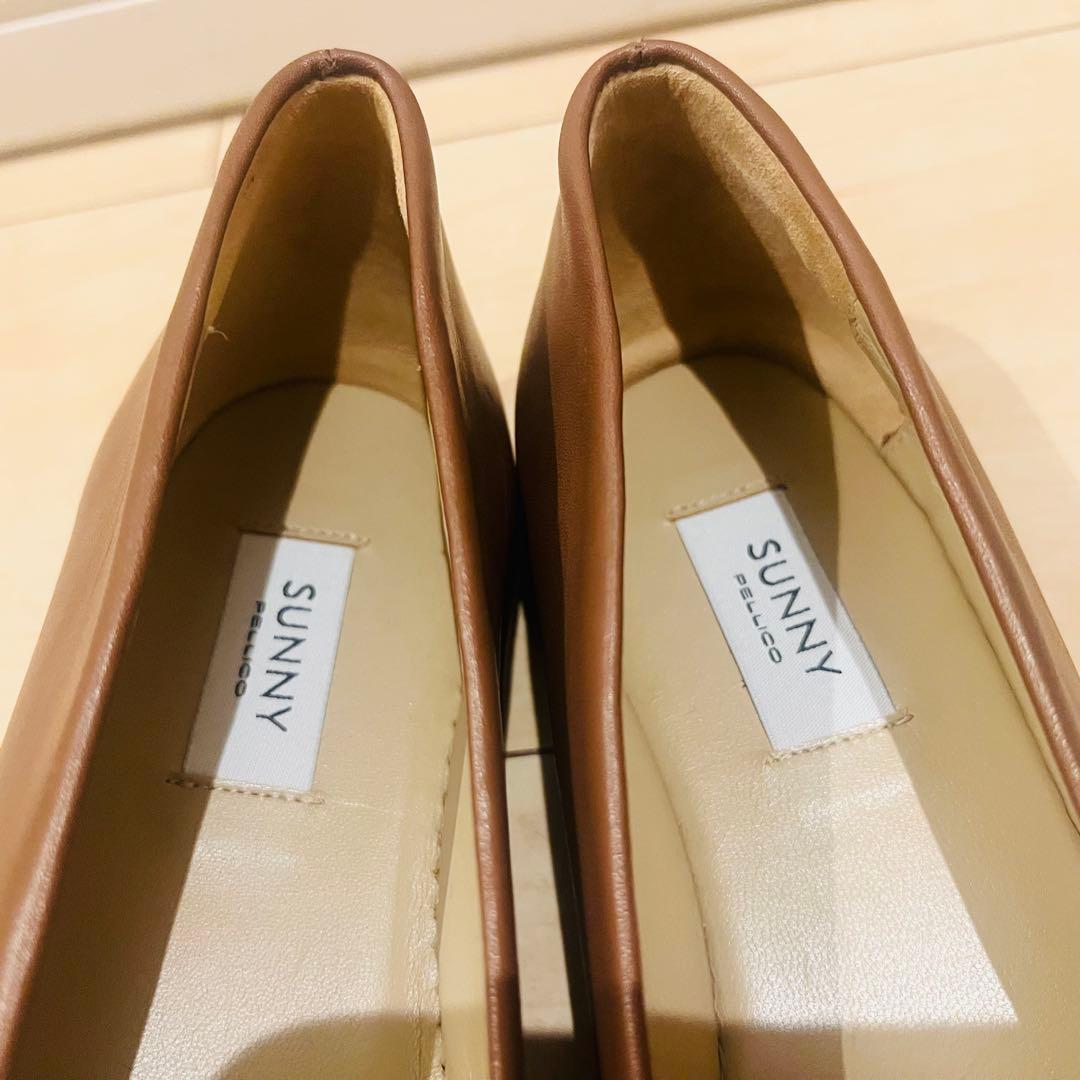 【未使用に近い】ペリーコサニー パンプス レザー フラット ブラウン サイズ37