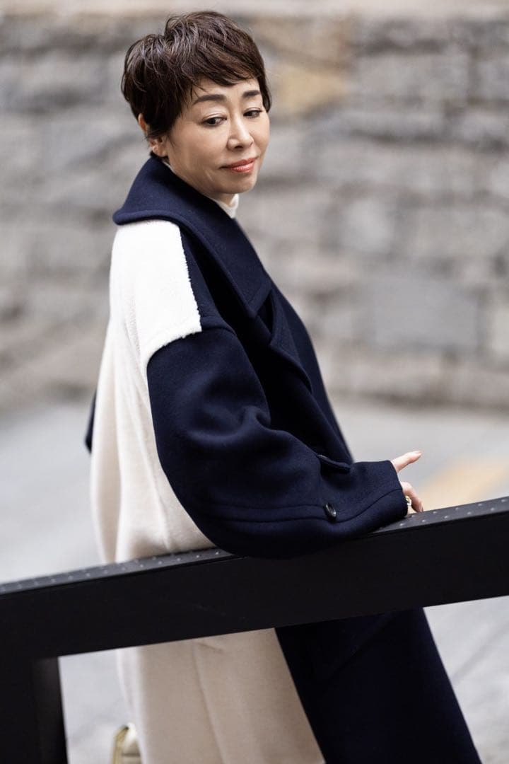 STUMBLY メルトン×ボア コンビネーション ピーコート