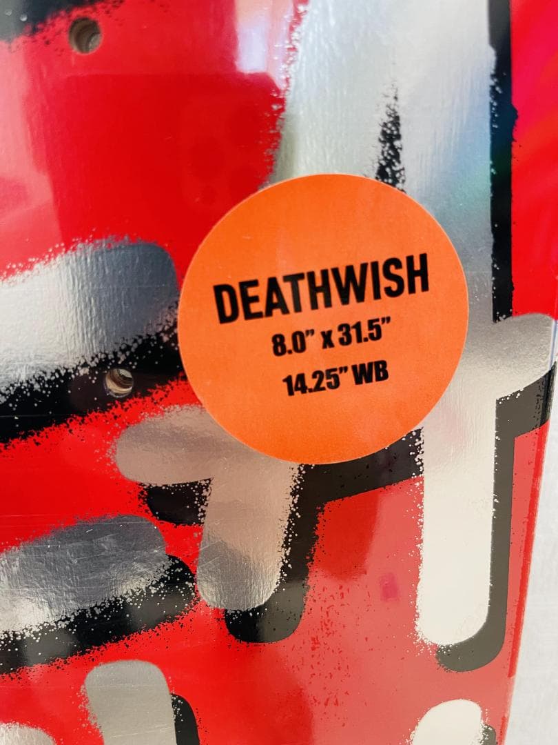 台湾製無地黒デッキテープ付き DEATHWISH　デスウィッシュ 8.0デッキ
