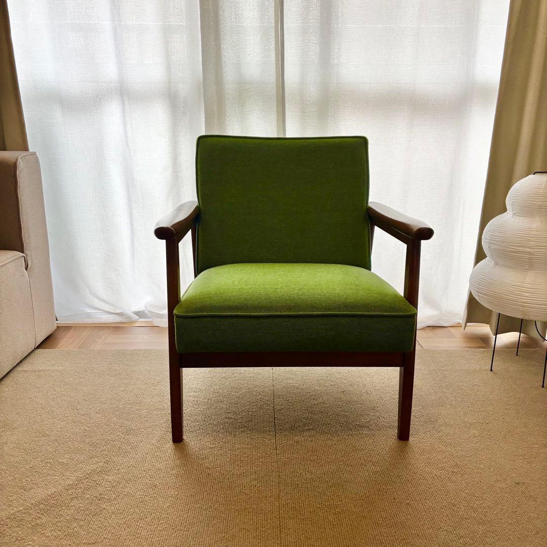 カリモク 60 Kチェア　1人掛け　シングル　ソファ　タープグリーン　緑