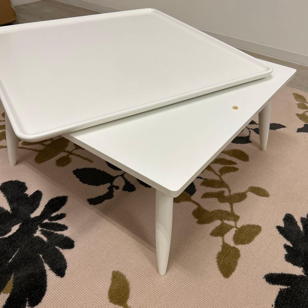 在庫処分品★白い家具調こたつ シンプル 北欧風 75cm角 正方形 キュート