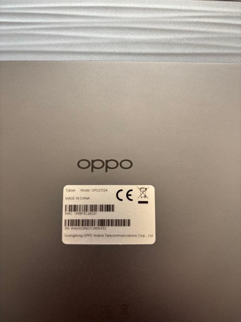 OPPO タブレット OPD2102A 本体＋ケース