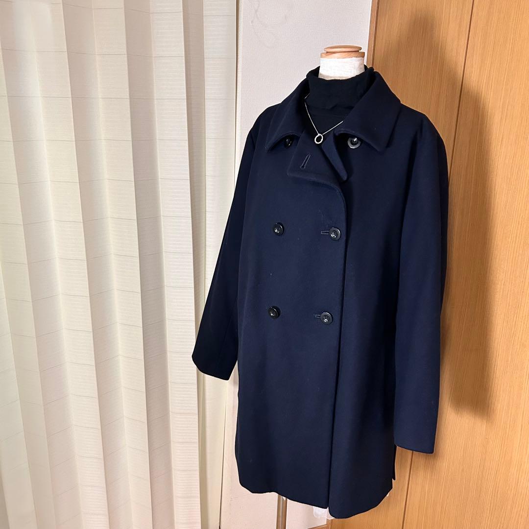 近年発売　美品　大きいサイズ　ギャバジンK T キヨコタカセ　ミドル丈ピーコート