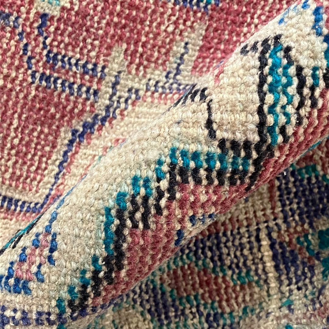 メダリオン✳︎ブルー85〜78×196✳︎レッドパープル　トルコヴィンテージラグ