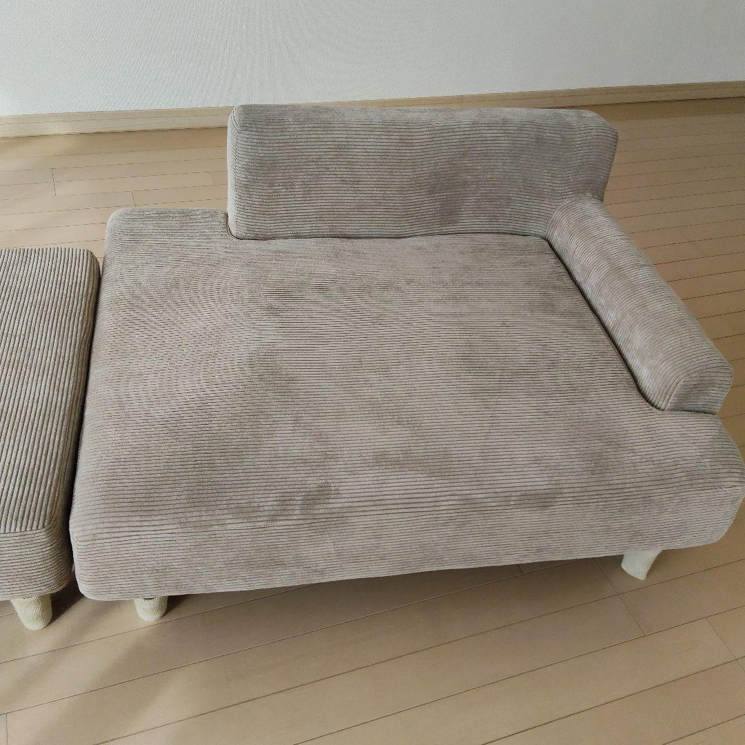 【引取限定】ニトリ　ベージュ コーデュロイ ソファベッド