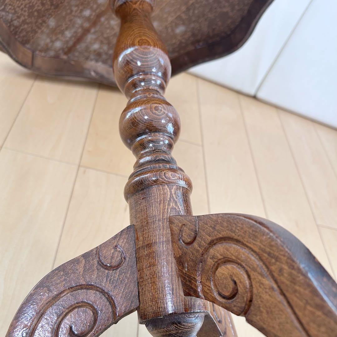 コーヒーテーブル 花象嵌 艶あり アンティーク家具 イタリア ロココ調　バラ意匠