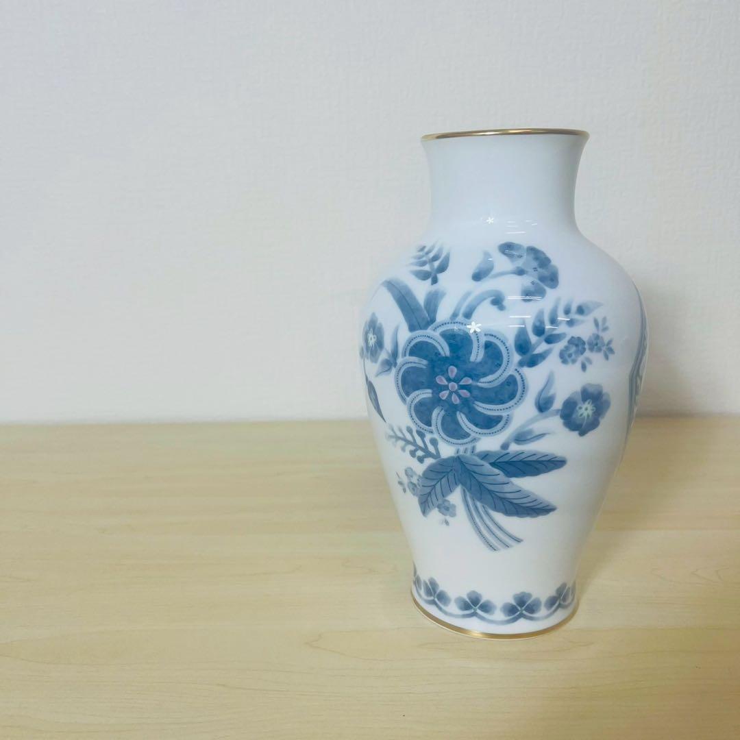 大倉陶園 OKURA 陶器 花瓶 フラワーベース 金彩 花器 花生 壺 ツボ