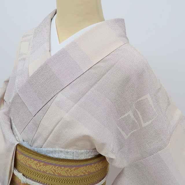 単衣 正絹 着物“やさしい霞空で始まる伝言ゲーム☆”塩沢お召 R-92