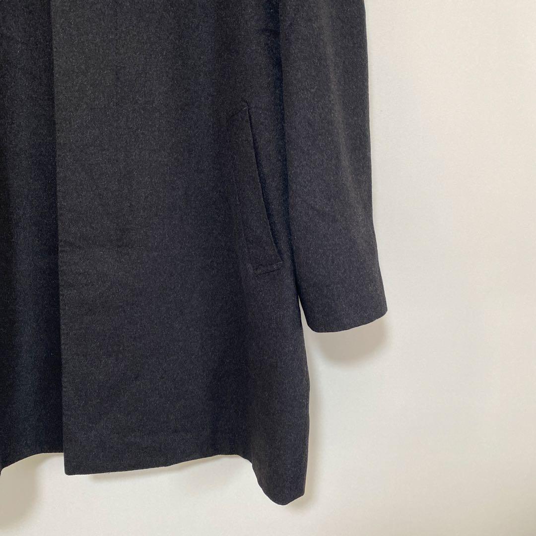ピュアカシミヤ100% メンズハーフコート ダークグレー 94A5 DMW