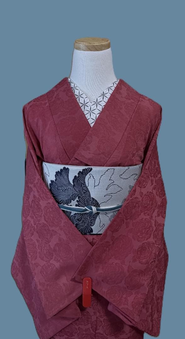 専用　京都小泉　ゴブラン刺繍薔薇柄着物　ローズ系　身丈１６６裄丈６８.５