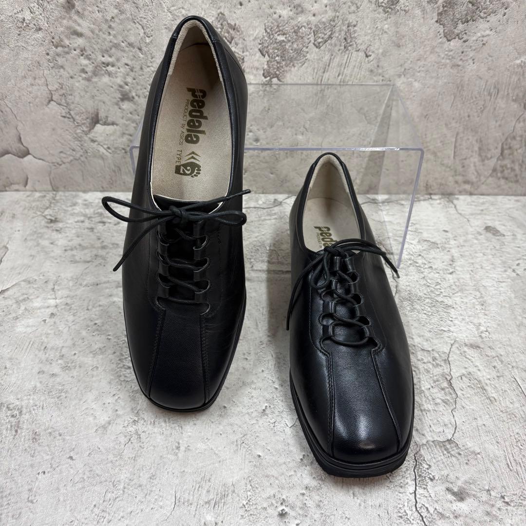 【未使用】PEDALA by asics レザーシューズ 黒 22.5 EEE