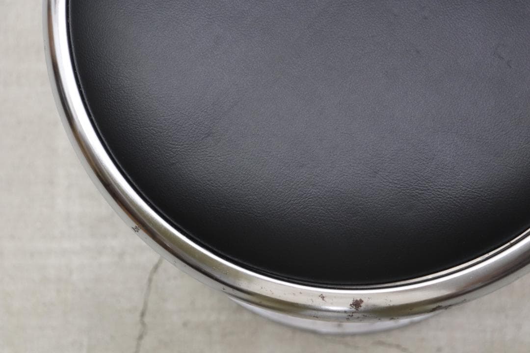 レトロ ヴィンテージ スツール ラウンド 円形 ミッドセンチュリー 合皮 2