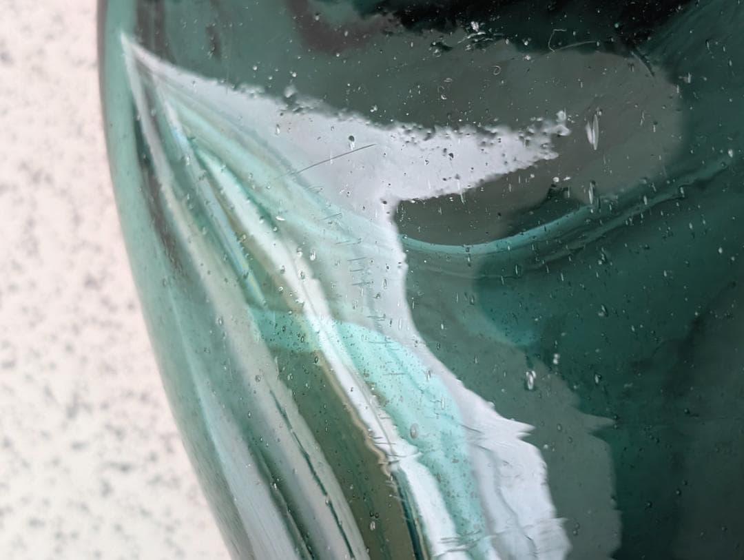 倉敷ガラス 小谷眞三 被せ 花入れ フラワーベース 角瓶 工藝 h31㎝