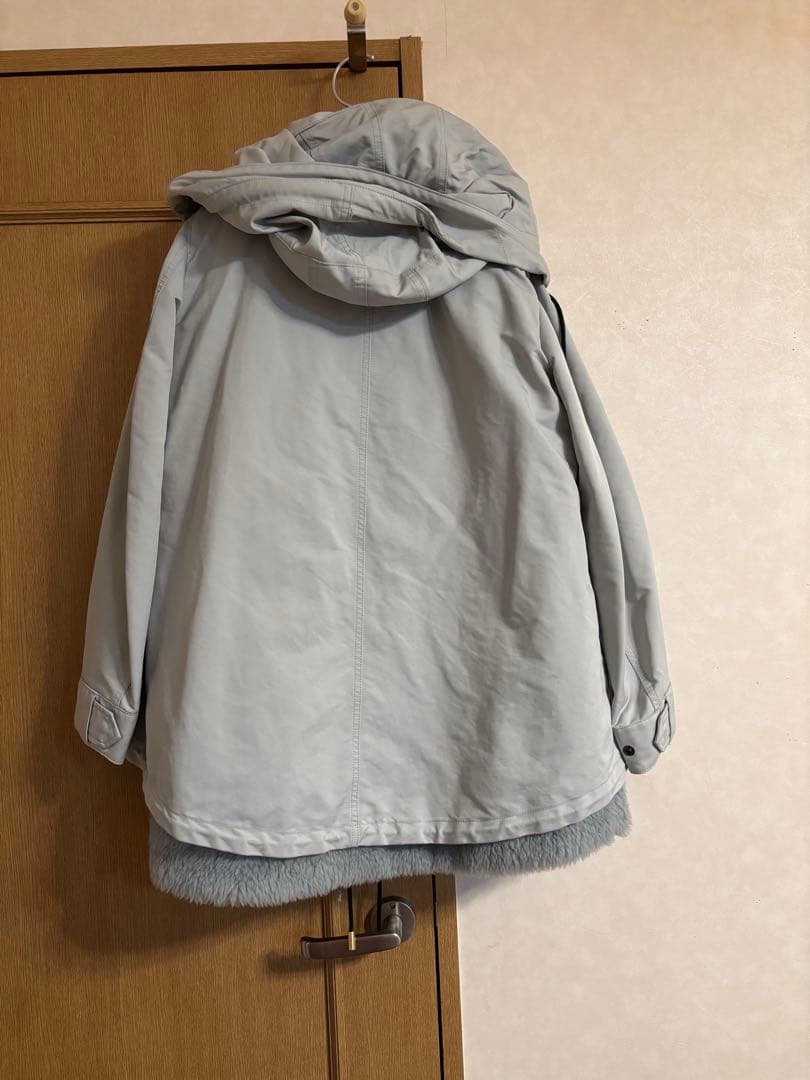 未使用！リラクス ショートモッズコート　ライナー付き　ライトブルー