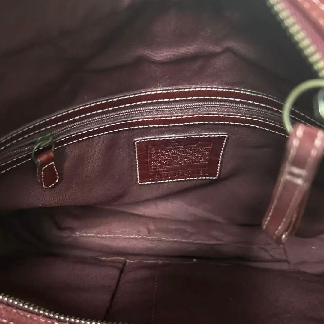 希少カラーコーチシグネチャー柄ホーボー ショルダーバッグ