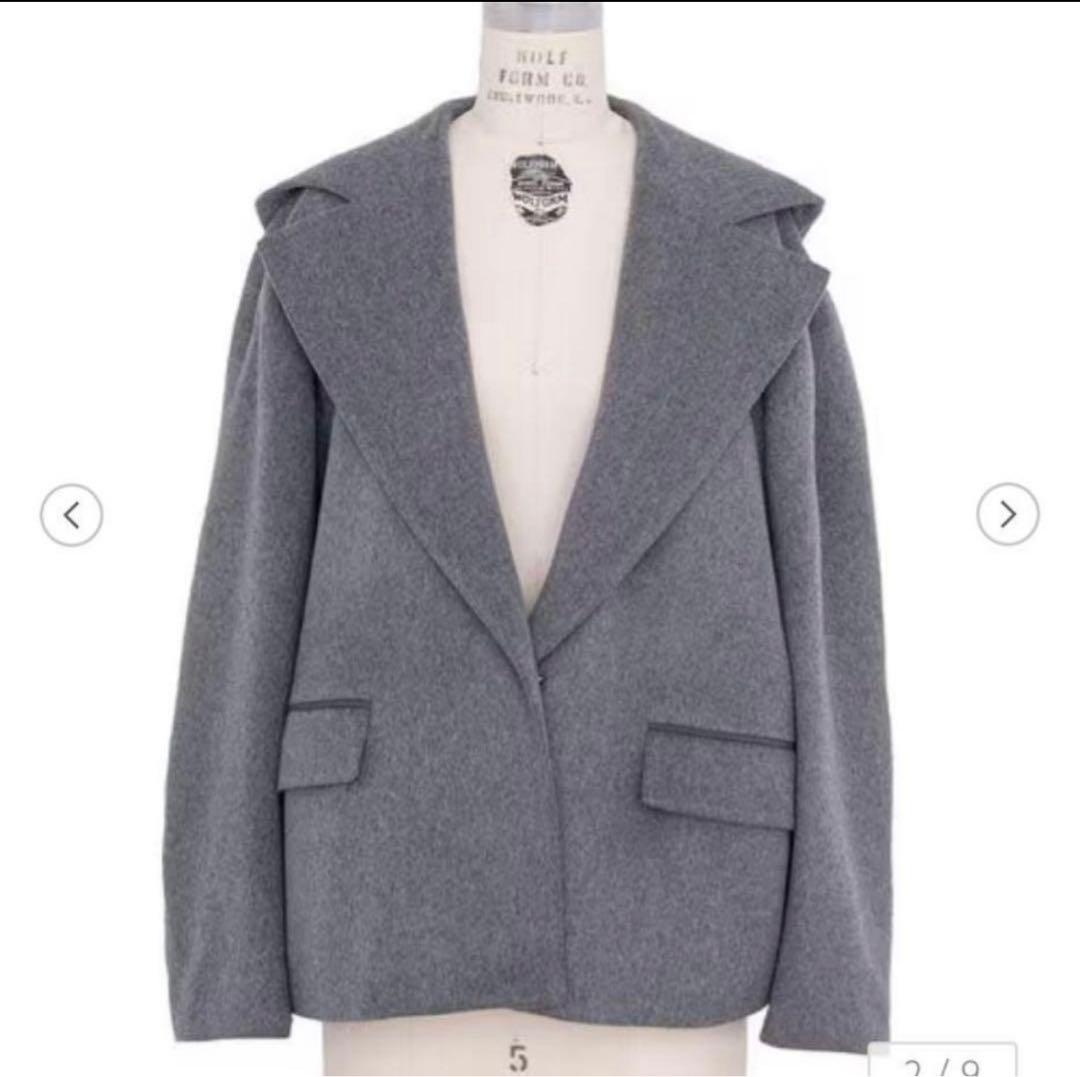 こ*ま様 ドゥロワー Drawer フード　ウールショートコート 36