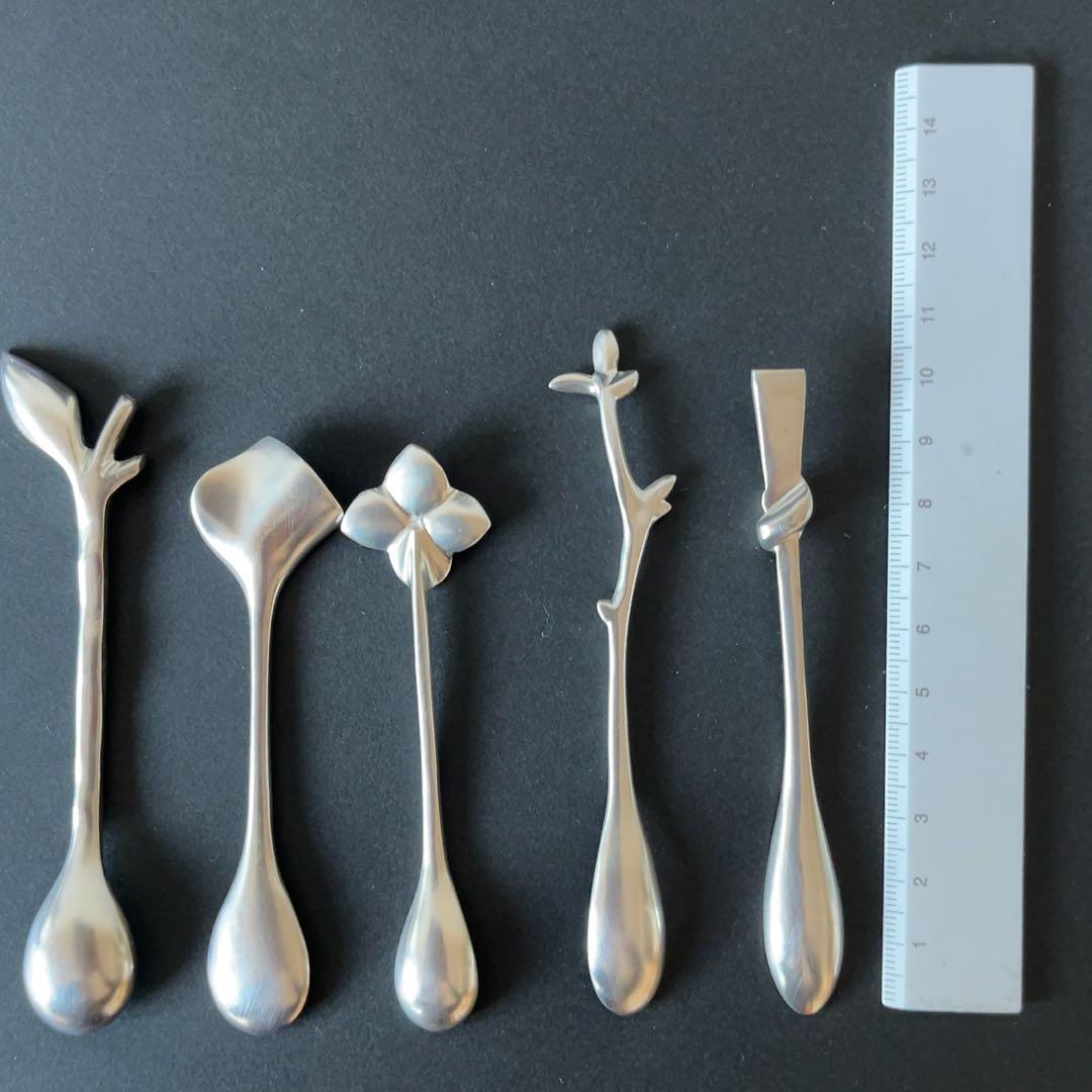 blue leaves 植物モチーフ スプーン5本セット　マットシルバー