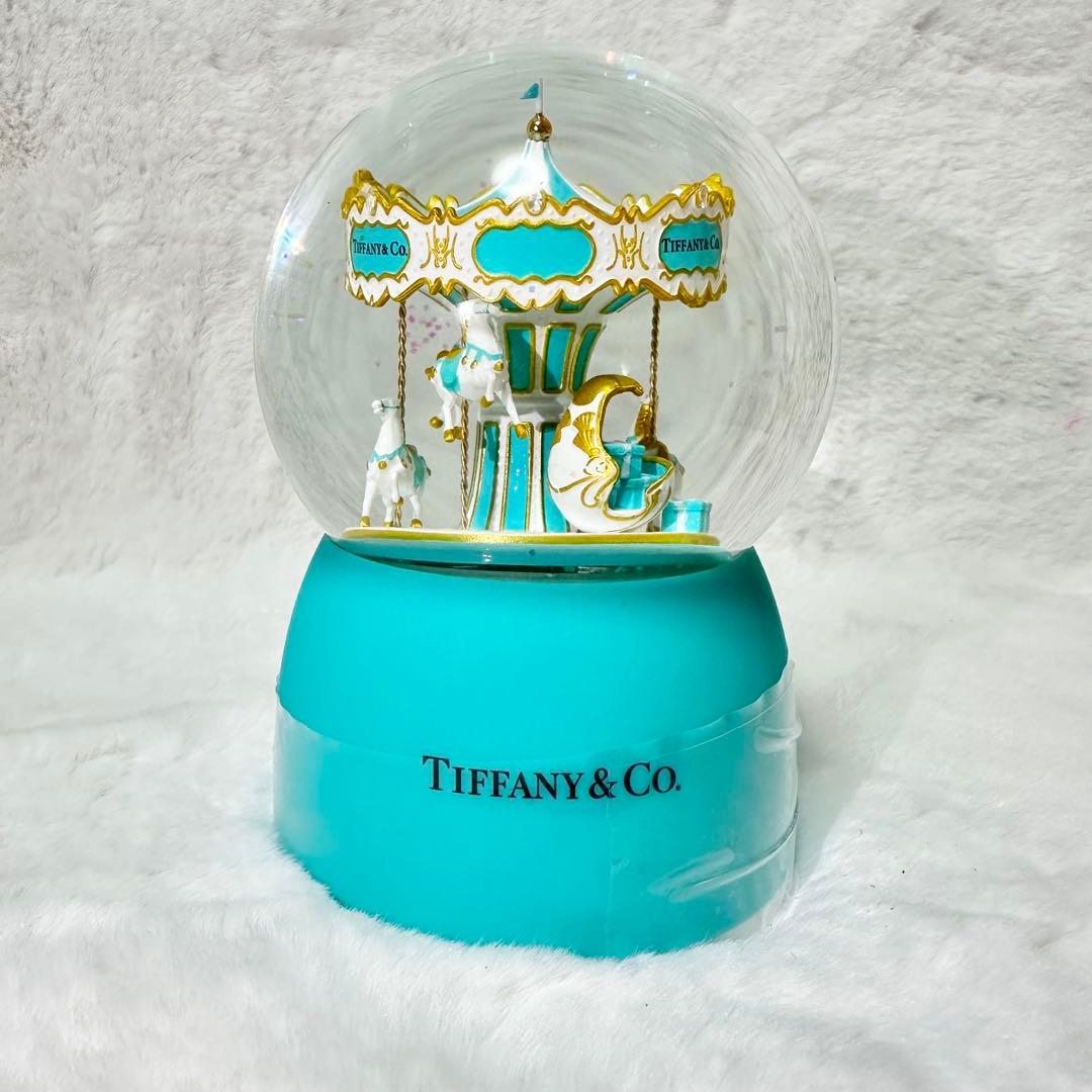 【新品・非売品】希少　ティファニー メリーゴーランド オルゴール　スノードーム