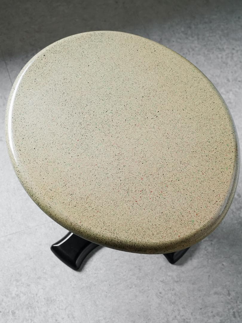 vintage ラウンド サイドテーブル テラゾー調　モダン 昭和レトロ