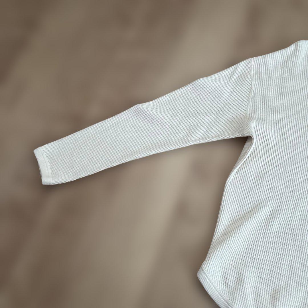 フルカウント　ワッフル　長袖　ホワイト　クリーム