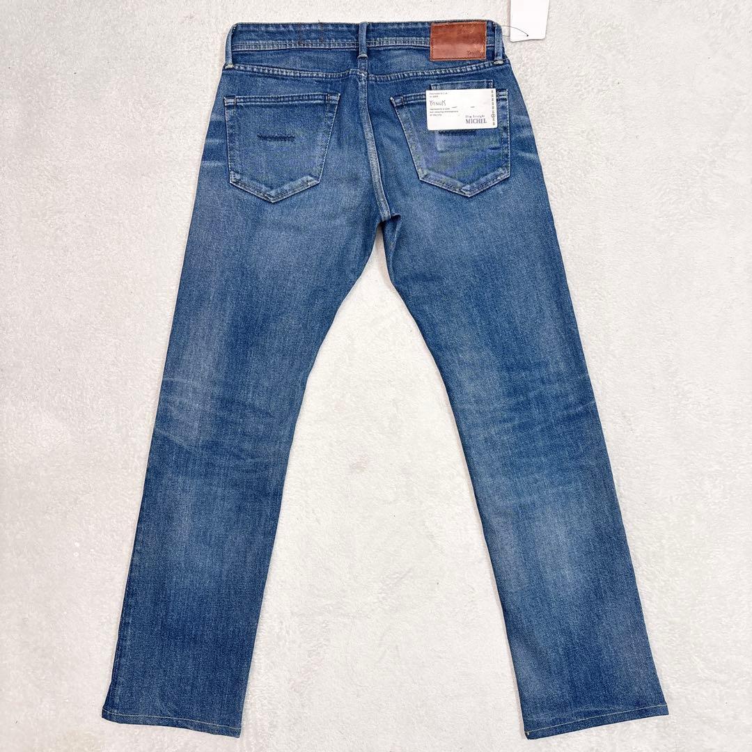 未使用級 YANUK MICHEL ミシェル 30 ストレッチ ヒゲ ハチノス