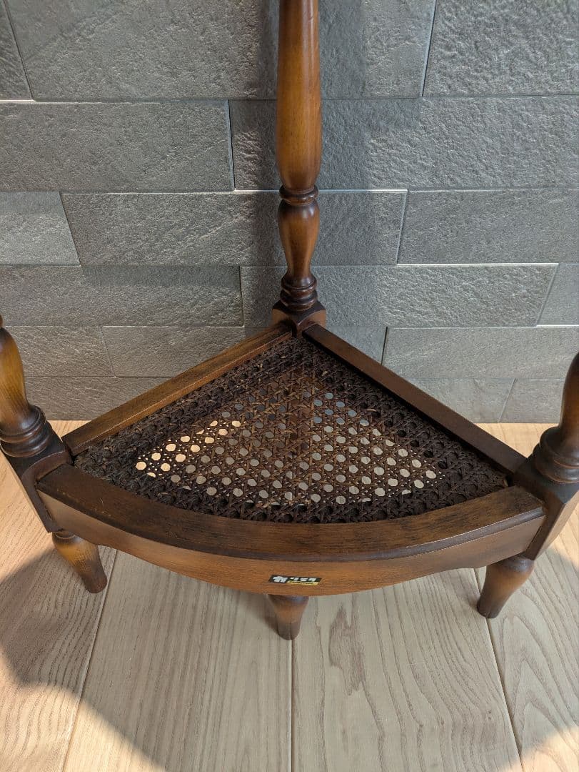 【オールドカリモク】コロニアル サイドテーブル アンティーク 木製家具 飾り棚