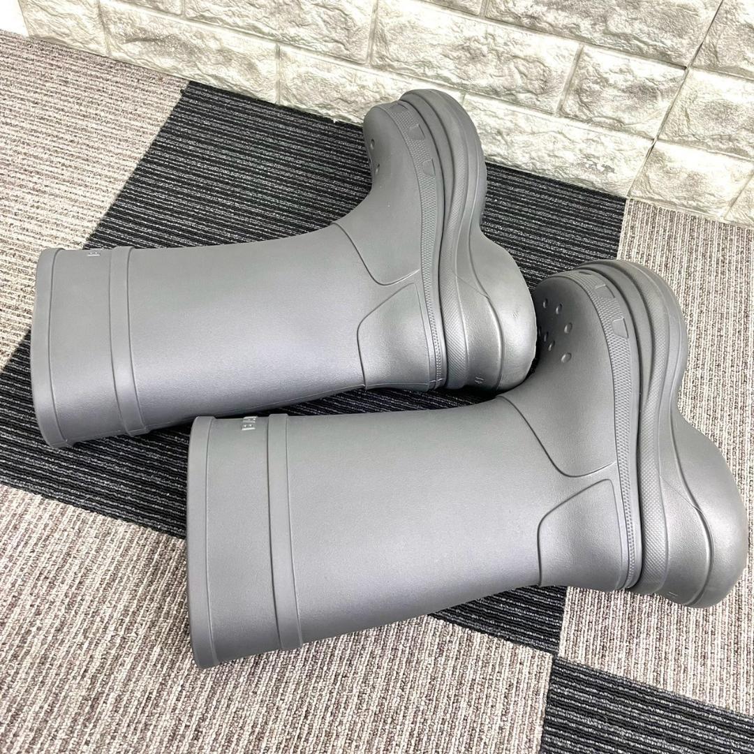 超美品　BALENCIAGA　バレンシアガ　クロックス　レインブーツ　グレー