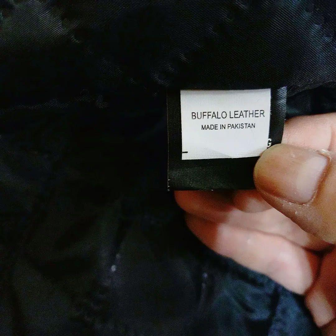 freedom フリーダムブラックレザー シングルライダースジャケット水牛革　L